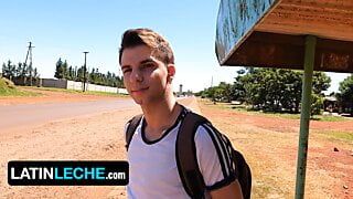 Latin Leche - Cute Latino Twink Boy Wraps His Lips Around Hot Stranger's Cock In His Car - Part 1