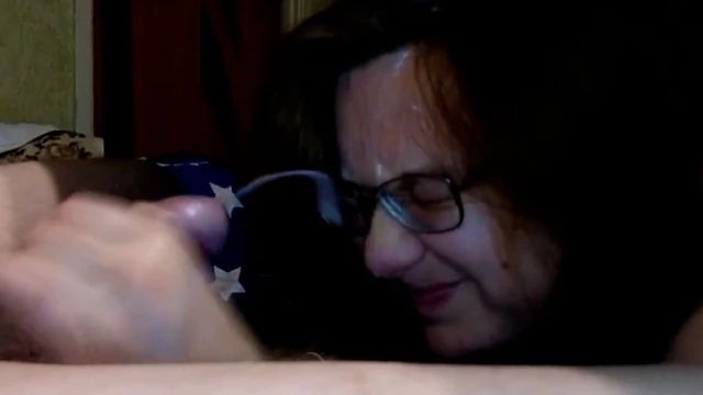 Lost at cards, but finished all over her face!