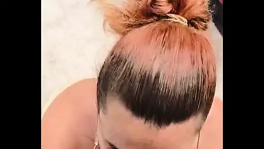 Spontaneous blowjob in the furniture store