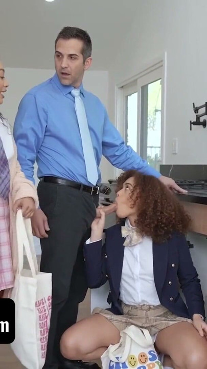 Schoolgirls Sarah Lace and Willow Ryder Suck Their Teacher's Cock Like a Vacuum Cleaner - FreeUse Fantasy | Clip 1