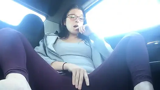 Fucking My Hairy Pussy in the Car