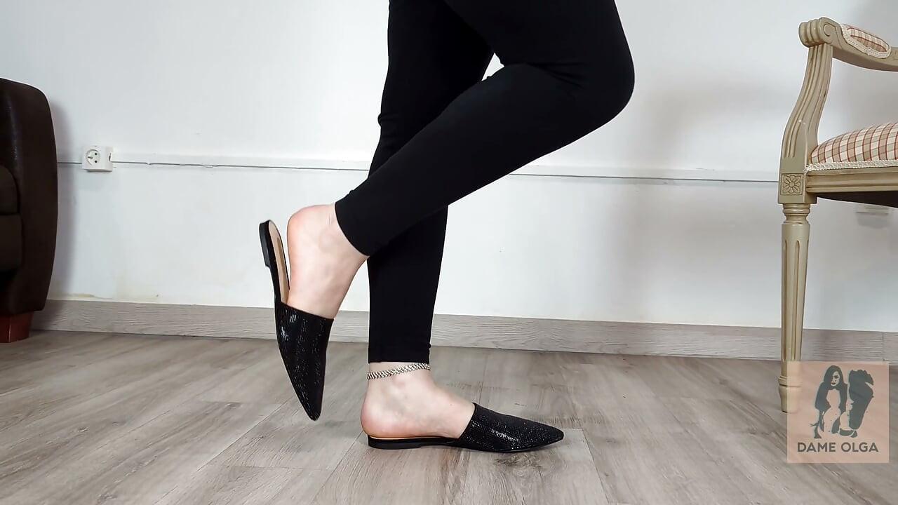 Shoe Collection Pointed-toe Sequin Flat Mules - Dame Olga (4k) (643)