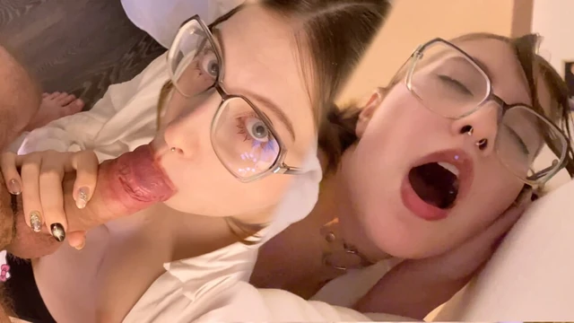 Beauty with glasses sucks dick and gets hot cum in her tight pussy (+18) - YourSofia