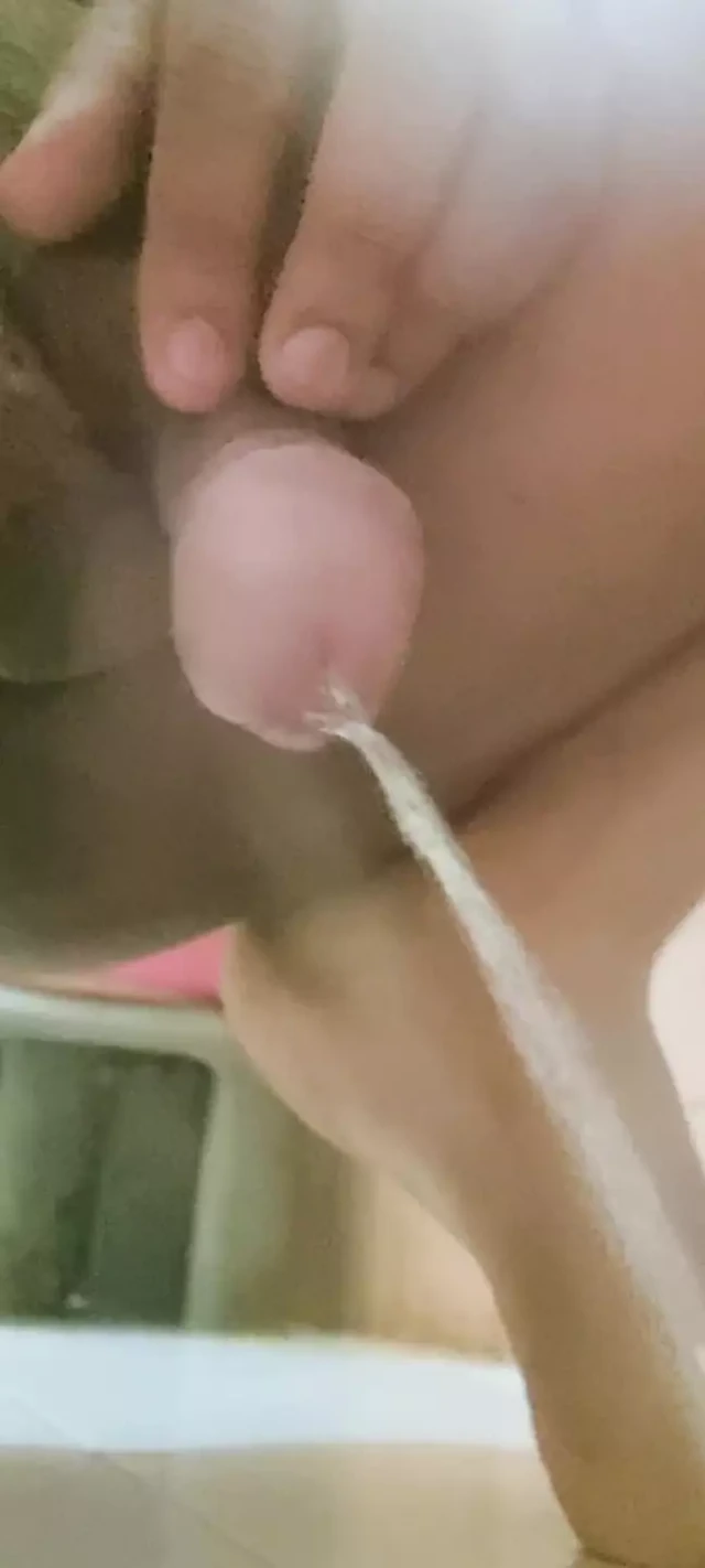 Its hot pee time by my big juicy cock