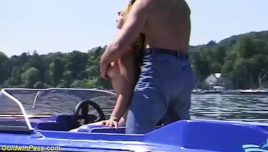 Horny German couple loves outdoor sex at the boat