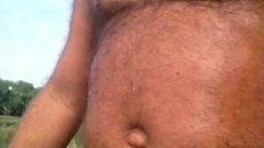 Naked walking and jerking near FKK beach