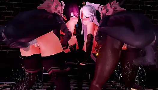Genshin impacr - azgın genshin kızlar - sert seks ve inleme - 3 boyutlu hentai animasyonları