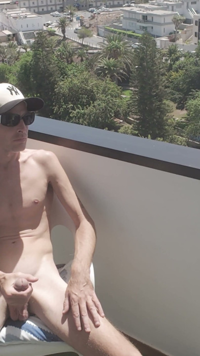 Risky 9 Inch Balcony Wank | Clip 1