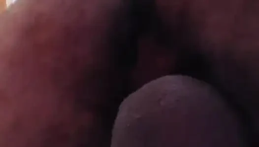 Cheating wife, interracial sex ending in a creampie  - Close-up