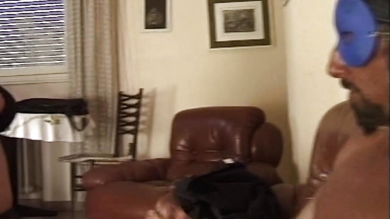 Masked MILF Sucks and Fucks Huge Cock on Couch
