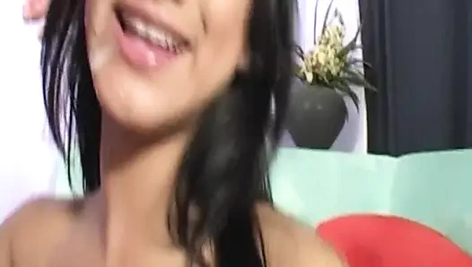 Busty Brunette Devours Throbbing Cock in Sloppy Deepthroat Session