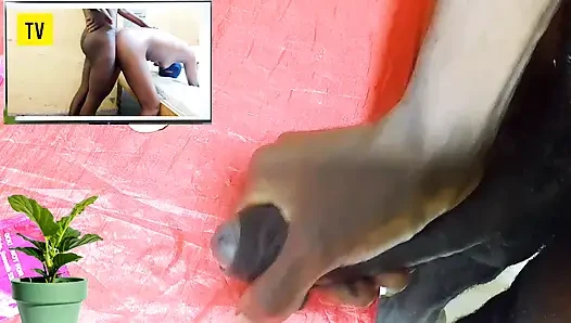 Hot male masturbation while watching porn movie acted by Dicksex & Givensex wet pussy, Enjoyed till my hard core got CUM