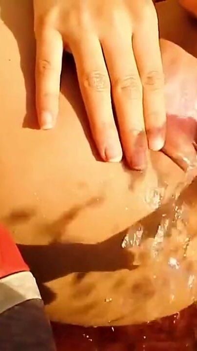 Big Booty Amateur Latina Washing Her Pussy