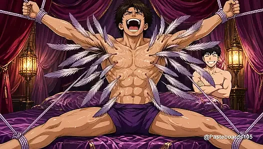 The Genie's Feathers - Bound By Silk, Magic Feathers On His Armpits (2D Anime)