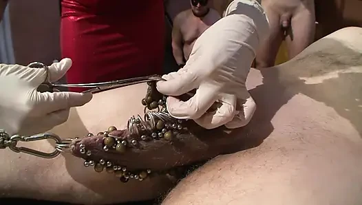 Hot babe dominates wild BDSM with two guys