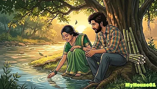 Pushpa Fuck a Modern Women besides on lake