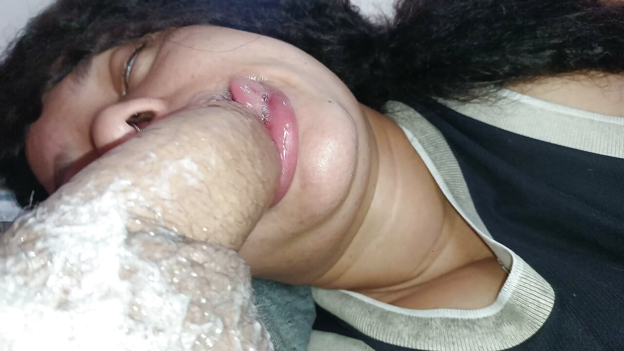 POV: Underneath the cuckold's balls, heavy with lust, that little mouth sucks him to orgasm.