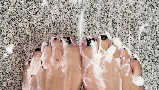 Whipped cream on my naked feet