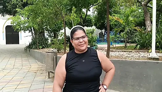 I invite the sexy, curvy girl from the gym over to my place, and I end up fucking her, filling her vagina with semen.