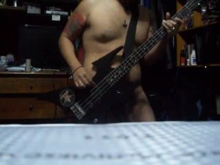 naked bass playing
