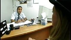 Young blond chick Sunrise Adams having hardcore sex in office