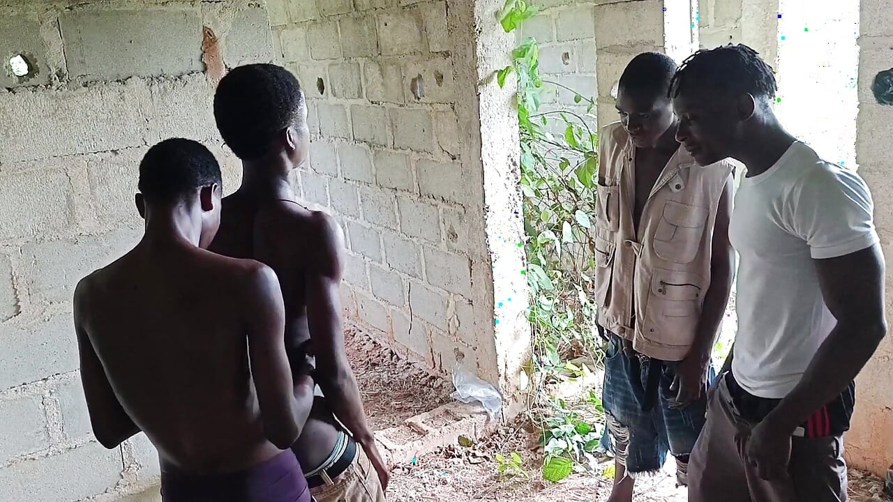 Two honey twink fucking outdoors got caught by street thugs