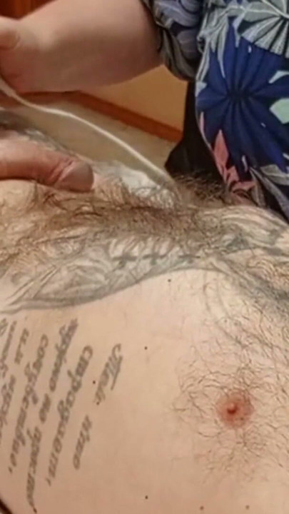 massages dick and buttocks then masturbates cock until ejaculation | Clip 1