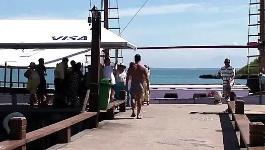 Hot sex outdoor on a boat!