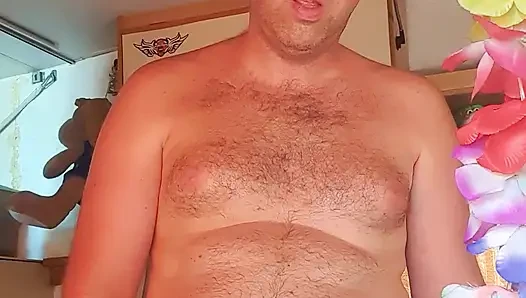 Nude boy in morning