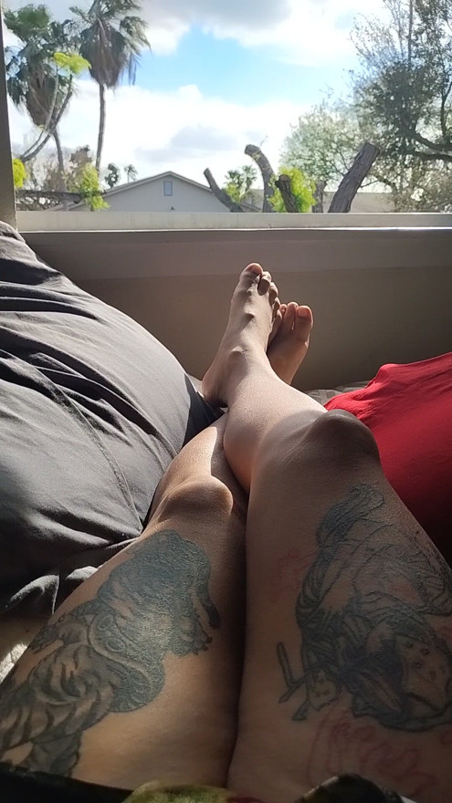 I see you peeping at my feet, cum rub your hard cock across my toes