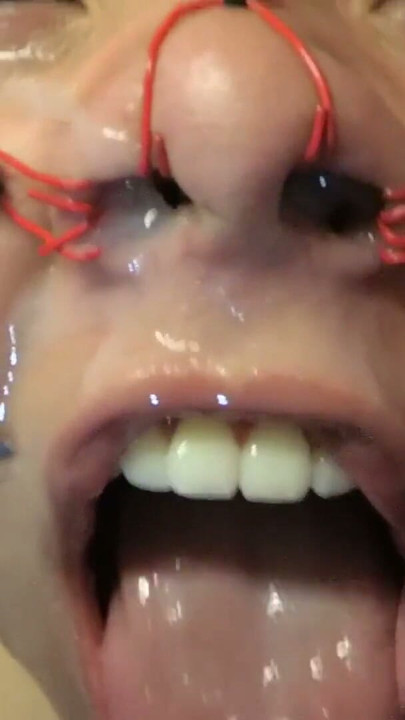 I fuck her beautiful face, I cum inside her nostrils and the cum comes out of her mouth | Clip 3