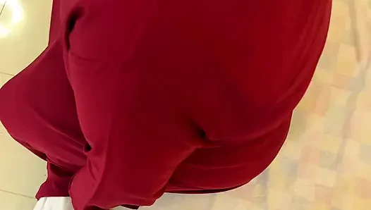 Fucking a Chubby Muslim Mother-in-law Wearing a Red Burqa & Hijab (Part-2)