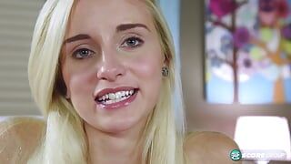 Blonde Teen Naomi Woods Displays Her Tight Tanlined Body and