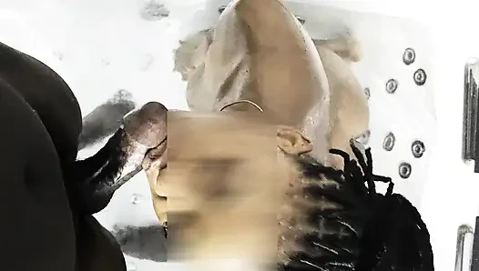 Real Stepmom Hooked on BBC. Wild Jacuzzi Riding and Double Load (2 Rounds)