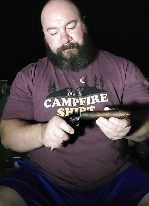 Lightin up a late night cigar