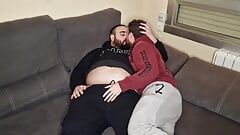 Bear and Chaser Suck Each Other's Cocks and Do a 69 on the Couch.