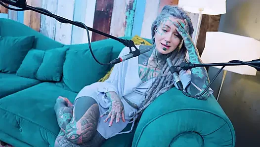 I talk about M - Music - ASMR podcast SFW talking goth skinny girl dreadlocks tattoo model inked girl