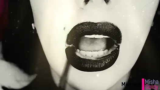 Mesmerizing triple lipstease  with JOI