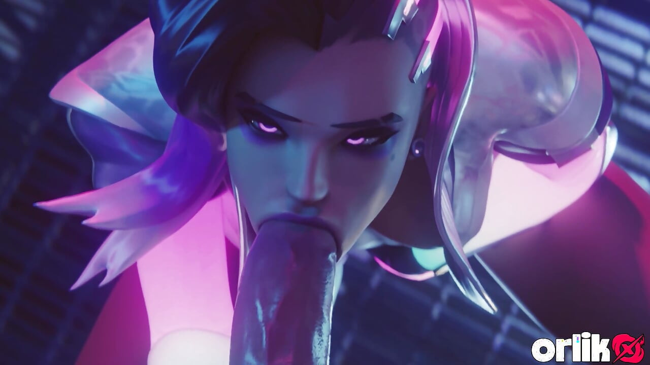 Sombra From Overwatch - Sloppy Blowjob, Doggystyle Big Ass in Oil and Titfuck Cumshot 3D Animation