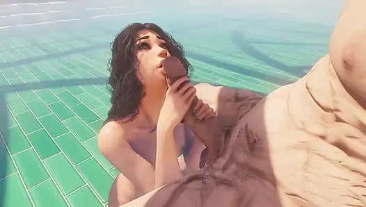 Lüks halka açık havuzda sikiş 3D Animasyon