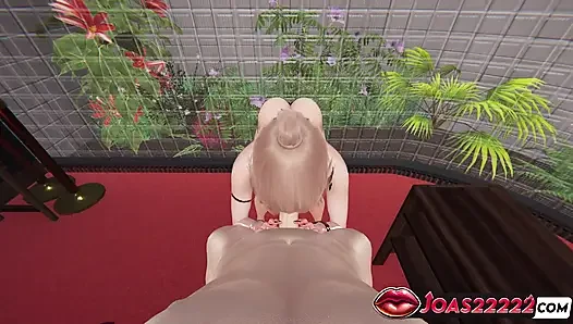 Таня-блондинка, 3D хентай - обслуживание дрочки, грязный минет в видео от первого лица, мокрые сиськи, камшот