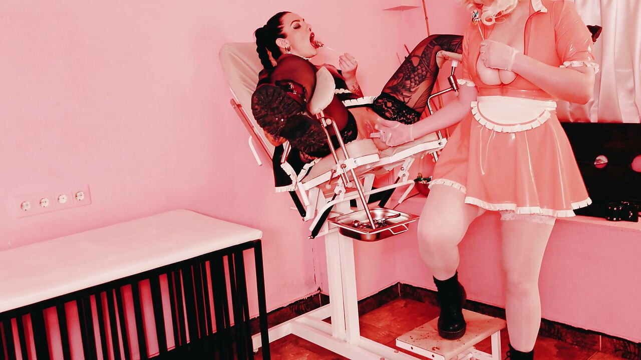 Big Tit Lesbian Fetish Session - Blonde & Brunette in Latex, PVC & Stockings Go Full Raw