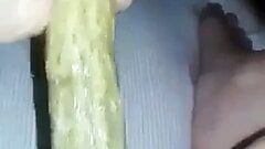 La mia figa adora il cetriolo