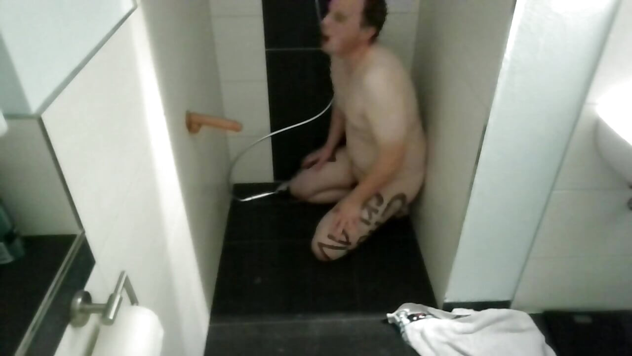 Slave Lettering Marking Anal Hook Dildo Plug Milking Fucked Winch Penis Cage Shower Outdoor Street