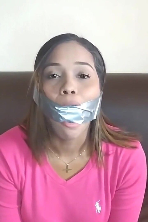 Duct Tape Cleave Gagged Beauty Has Sensitive Gag Reflex!