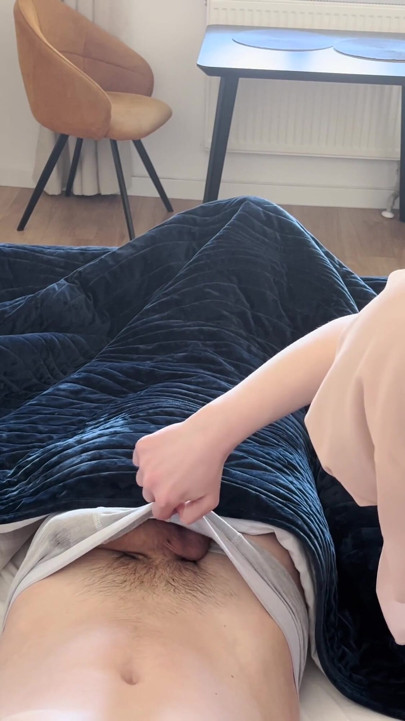 "It's bigger than your father's cock!" Arab stepmom compares stepson's uncut dick with her husbands in a shared hotel room | Clip 2