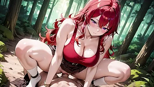 Ateşli kızıl saçlı bomba tutkulu orman sikişi - etek ve beyaz çorap damlayan