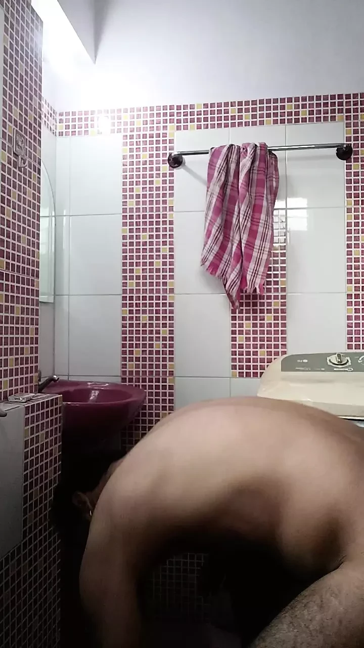 Desi Man show penis Neighbours in bathroom window