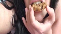 Eating Her Cum Cookie!!