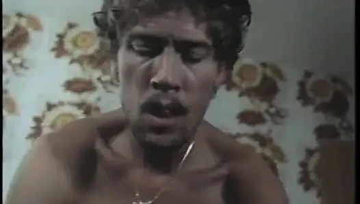 Vintage porno threesome with slut getting banged and creamed by two guys